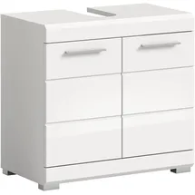 xonox.home Waschbeckenunterschrank Scout 60 x 56 x 34 cm Weiß Hochglanz