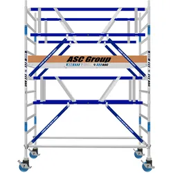 ASC Rollgerüst AGS Pro 305x135cm mit Holz-Plattformen und doppelseitigem Geländer 4,3m Arbeitshöhe
