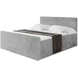altdecor Boxbett, mit Matratze und Lattenrost - TOLO-Z - 160x200 Cord - Hellgrau