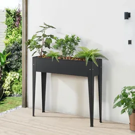 [en.casa] Lelystad Hochbeet 98 x 25 x 82 cm Grau