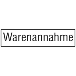 Hinweisschild, Warenannahme, Alu geprägt - 600x150x0.6 mm Aluminium geprägt
