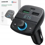 UGREEN FM Transmitter Bluetooth 5.0 MP3 Car Charger - Schwarz