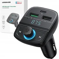 UGREEN FM Transmitter Bluetooth 5.0 MP3 Car Charger - Schwarz