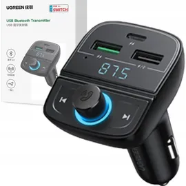 UGREEN FM Transmitter Bluetooth 5.0 MP3 Car Charger - Schwarz