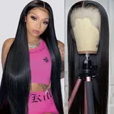 ONETIDE Lace Front Wigs Human Hair 13x4 Brazilian Straight Lace Frontal Wigs 24 Inch Lace Front Perücken für Frauen 150% Dichte Transparente Lace Front Menschliches Haar Perücke(60 cm, 24 Zoll)