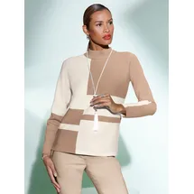 CREATION L Jacquard-Pullover beige 40