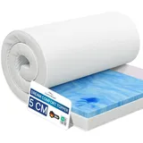 MKS Dream Komfort Matratzentopper H3/H4 200x200, 5cm Memory Foam und Gel Topper, ergonomischer Gelschaum Topper für druckfreies Liegen, frisches Schlafklima und besten Komfort