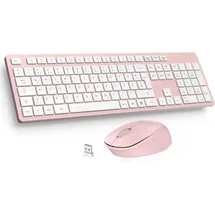 LeadsaiL Tastatur und Maus Set K786 ergonomische Tastatur rosa