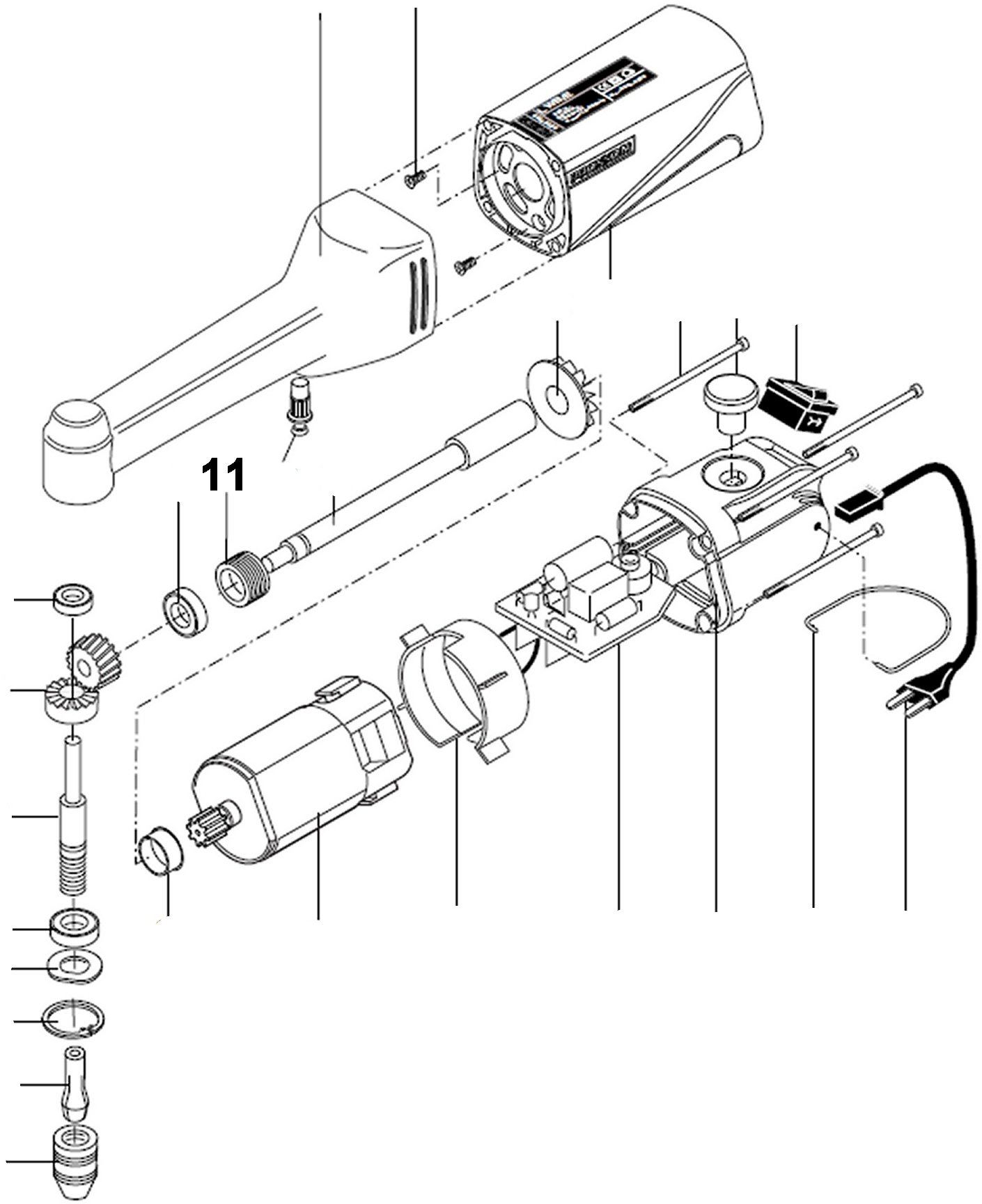 PROXXON 28492-11 Gewindebuchse für Langhals Winkelbohrmaschine LWB/E