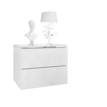 lookway Nachtschrank Aurora II 50 x 40 x 37 cm Weiß/Silber