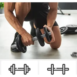 Songmics Kurzhantel Hantelset aus Gusseisen verstellbar 20 kg schwarz