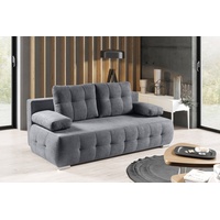 WERK2 Schlafsofa »Indigo«, 2-Sitzer Sofa und Schlafcouch mit Federkern & Bettkasten, grau