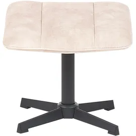 Beliani Drehsessel LIA Samt 70 x 75 x 70 cm Beige mit Hocker