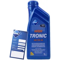 1 L Liter ARAL HighTronic 5W-40 Motoröl inkl. Ölwechselanhänger