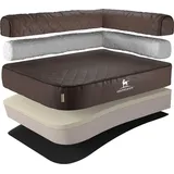 Knuffelwuff Tierbett Hundebett Winslow Lehne Rechts, Orthopädisch braun 100 cm x 140 cm