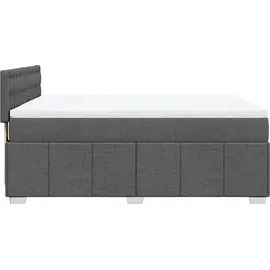 vidaXL Boxspringbett 140 x 200 cm Dunkelgrau