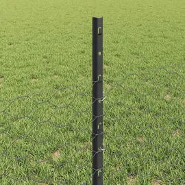 vidaXL Zaun mit Pfosten 0,5 x 25 m Grau/Stahl