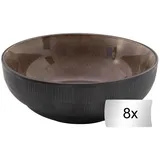 HIT Trading Schalen 8er Set WINNI, Braun - Keramik - glasierte Oberfläche - 8er Set