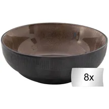 HIT Trading Schalen 8er Set WINNI, Braun - Keramik - glasierte Oberfläche - 8er Set