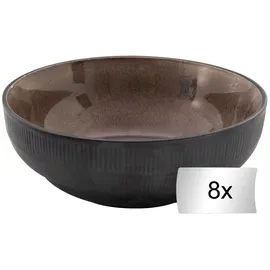 HIT Trading Schalen 8er Set WINNI, Braun - Keramik - glasierte Oberfläche - 8er Set