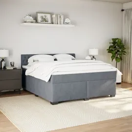 vidaXL Boxspringbett 180 x 200 cm Dunkelgrau