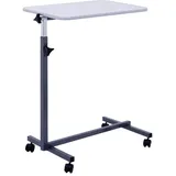 Betttisch NOVA, Beistelltisch Pflegetisch höhenverstellbar neigbar Rollen grau