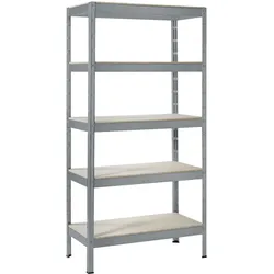 SCHULTE Regalwelt Schwerlast Steck Regal Metall Granit 180x90x45cm Traglast 875kg 5 Holz Böden, granit