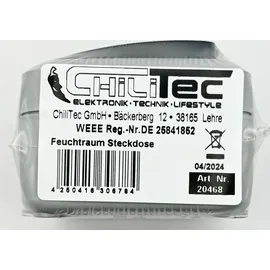 ChiliTec Feuchtraum Steckdose IP44 250V ac 16A, Aufputz Rahmen, grau