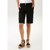 Aniston CASUAL Bermudas ANISTON CASUAL, Damen, Gr. 34, N-Gr, schwarz, Web, Obermaterial: 97% Baumwolle, 3% Elasthan, unifarben, Basic, figurbetont kniefrei, Hosen, im klassischen Stil