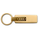 Audi Collection Audi Schlüsselanhänger Edelstahl Schlüsselring Keyring, mit Audi Ringe Emblem, goldfarben