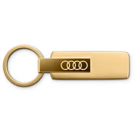 Audi Collection Audi Schlüsselanhänger Edelstahl Schlüsselring Keyring, mit Audi Ringe Emblem, goldfarben