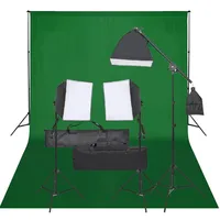 VidaXL Fotostudio-Set mit Beleuchtung und Hintergrund