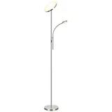 Tomons LED Stehlampe Stehleuchte Stufenlos Dimmbar, verstellbare Leselampe, LED fest integriert silberfarben