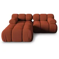 Micadoni Sofa Bellis, modular 3-Sitzer mit flachem Modul orange
