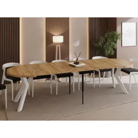 WFL GROUP Runder Esstisch 100 x 77 x 100 cm braun