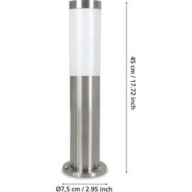 EGLO Außenleuchte Edelstahl Kunststoff IP44 E27 silber, weiß
