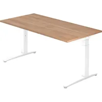 Hammerbacher Schreibtisch C-Fuß 160x80cm Nussbaum / Weiß