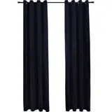 vidaXL Verdunkelungsvorhang Ösen 140 x 175 cm samt schwarz 2 St.