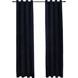 vidaXL Verdunkelungsvorhang Ösen 140 x 175 cm samt schwarz 2 St.