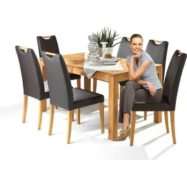 G + K Esstisch 140x90 cm - ausziehbar Wildeiche massiv - 140 x 90 ausziehbar