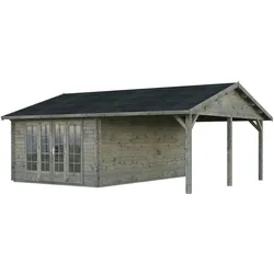 Palmako Gartenhaus Irene 19,0+16,2 m2 - 44mm naturbelassen