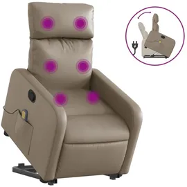 vidaXL Massagesessel mit Aufstehhilfe Kunstleder 89,5 x 95,5 x 0 cm Braun