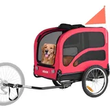 VEVOR Hundeanhänger, bis zu 45 kg, Haustierwagen-Fahrradträger für kleine & große Hunde, klappbarer Rahmen mit Rädern, universelle Fahrradkupplung, inkl. Flagge, interne Leine, 1350x720x840 mm