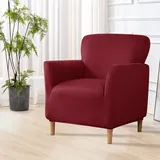 SHANNA Bankett Samt Sesselbezüge: Moderne Luxus 1Stück Stuhlhussen Wasserdichter Jacquard Weicher Sesselbezug, für Wohnzimmer Schlafzimmer (Weinrot)