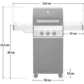 TAINO Black 2+1 Gasgrill