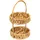 HMF Etagere 2-stöckig aus Wasserhyazinthe mit Henkel, handgeflochtene Aufbewahrungskörbe rund für Bad, Küche, Flur & Wohnbereich 30 x 17 x 17 cm