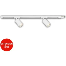 Briloner Rail Schienensystem, Erweiterungsset, 2x GU10 Spots, Schwenkbar, Drehbar, Weiß, 0,75 m,