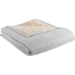 Wohndecke GOLD-LINE "Alcantara", grau, B:150cm L:200cm, Kunstfaser, Wohndecken, in Alcantara Optik, Kuscheldecke