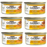 GOURMET Gold Sauce Delights Nassfutter mit Huhn in Soße für adulte Katzen 6x85 g