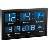 LED-Funk-Tisch- und Wanduhr mit Datum und Temperatur, 412 blaue LEDs